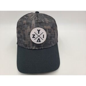ZYIA Active Patch Camo Mesh Trucker Snapback Hat Cap Baseball Men Women Black